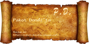 Pakot Donáta névjegykártya